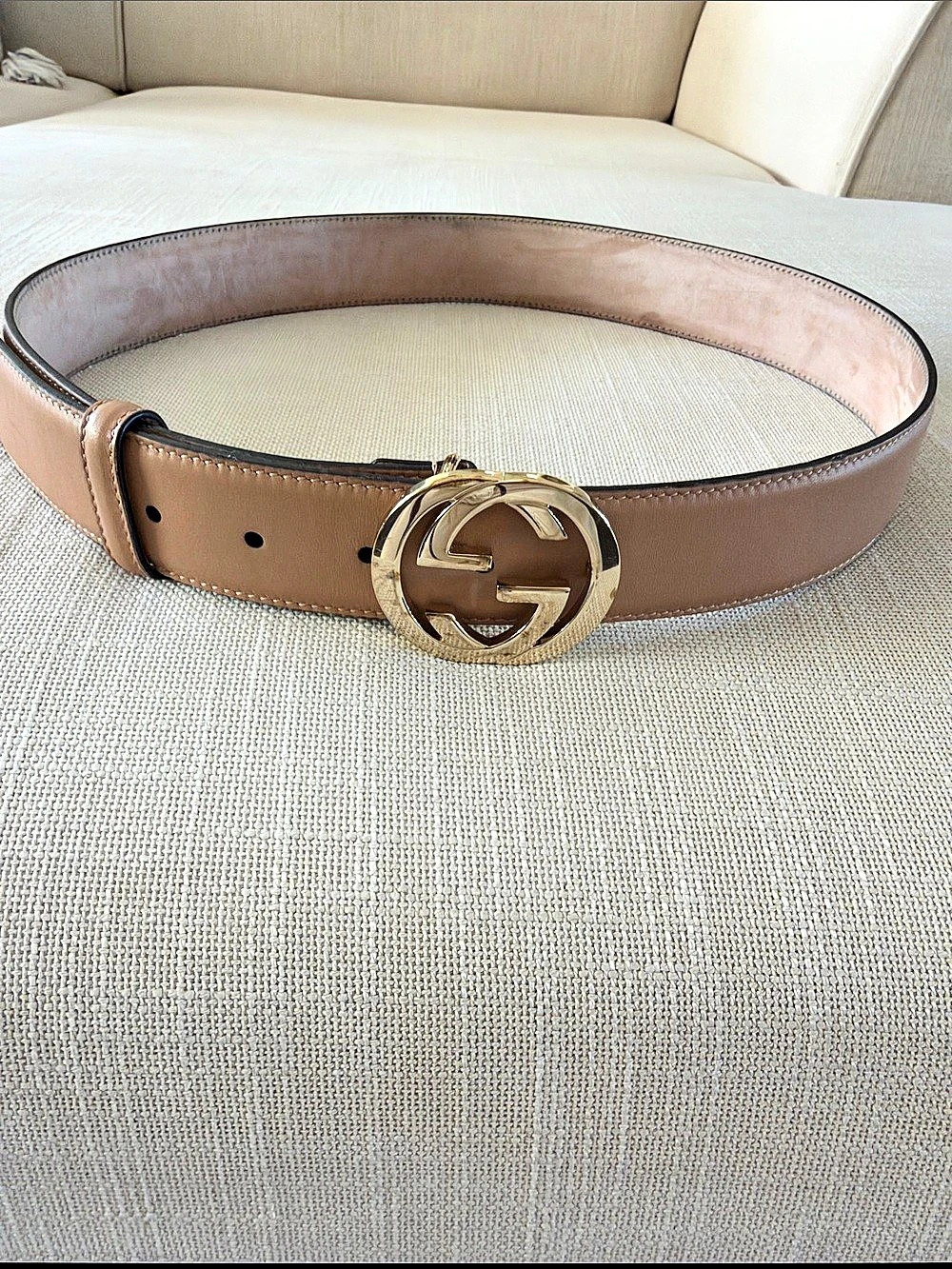 Gucci Interlocking G belt Leather Belt in Brown Size 85/34